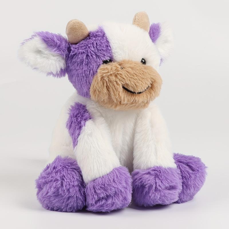 

Sitting Cow Plush Toys Super Soft Skin-friendly Sleep Companion Doll Interesting Realistic Animal Doll Birthday Gifts For Friend фіолетовий