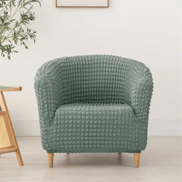 Solid Color Tub Chair Cover Spandex Stretch Club Armchair Covers Single Seat Sofa Slipcovers For Living Room Bar Coffee Shop