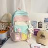 Schoolbag Japanese ins high value fresh and sweet backpack large capacity lightweight backpack contrasting color junior high school student schoolbag