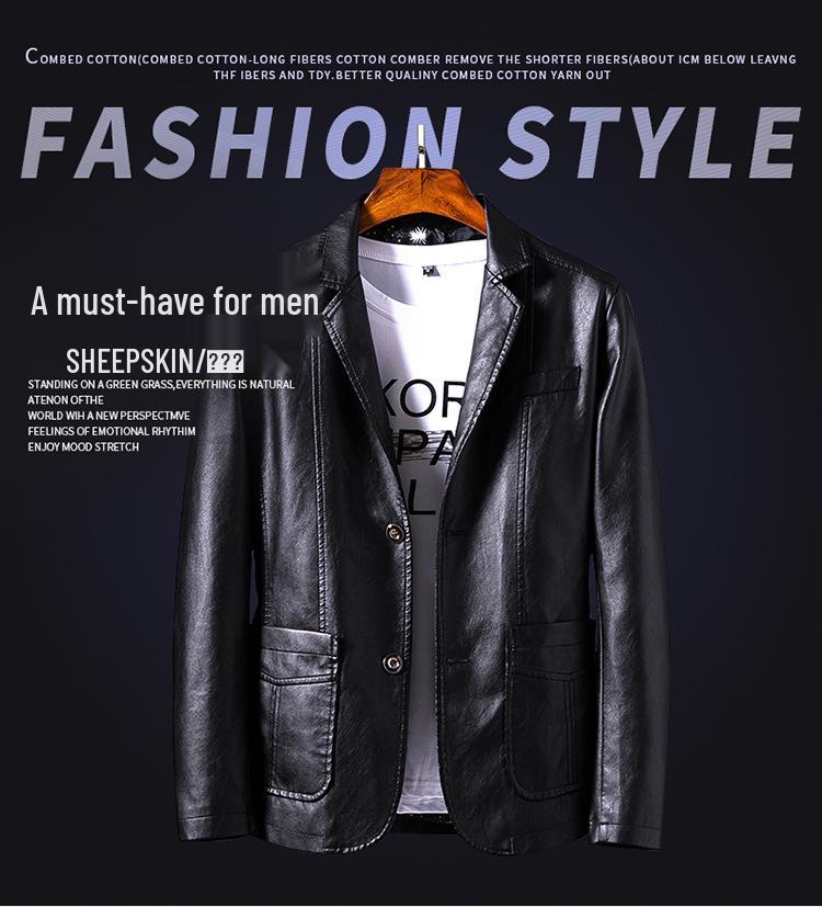 2019 Men's PU Leather Jacket: Warm, Casual, Fashionable Spring/Autumn Wear