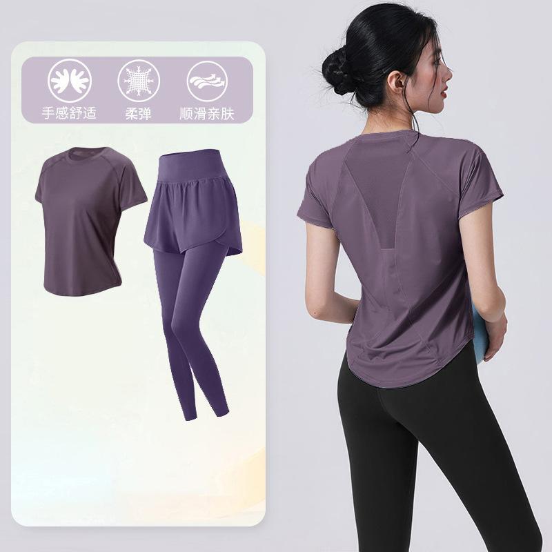 Tennis suit women's short-sleeved training clothes outdoor running quick-drying clothes thin badminton T-shirt fitness clothes