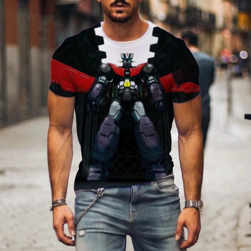 

Hot Sale Mazinger Z T Shirt For Men Anime Robot 3D Print Short Sleeve T-shirts Women S