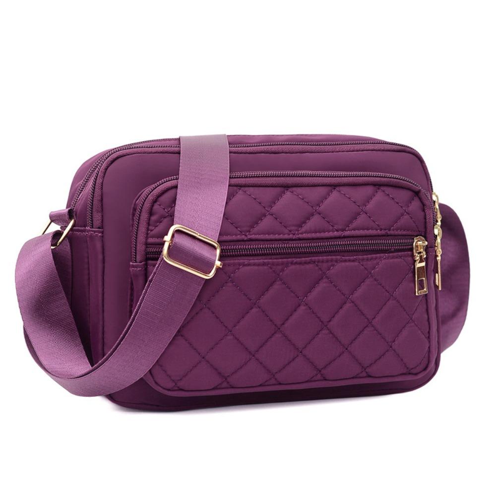 Lattice Embroidered Nylon Crossbody Bag Large Capacity Woman Messenger Bag Outdoor