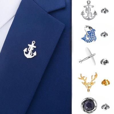 Sudraba enkura sakta Žetons Juvelierizstrādājumi Vīriešiem Sieviešu Pin Medaļa Atloks Piespraudes Metāla Korsāžas Līgavaiņa Uzvalks Svinīgi Aksesuāri