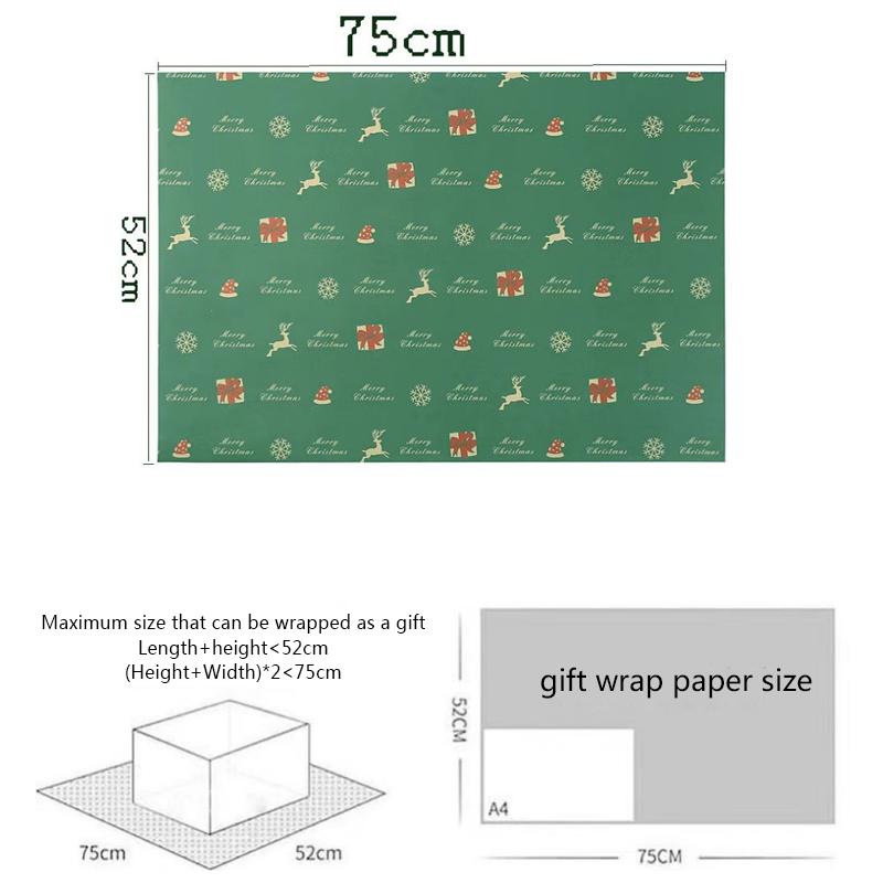 50*70cm Christmas Kraft Paper For Birthday Wedding Gift Wrap Artware Flower Packing Origami DIY New Year Party Festival Decor