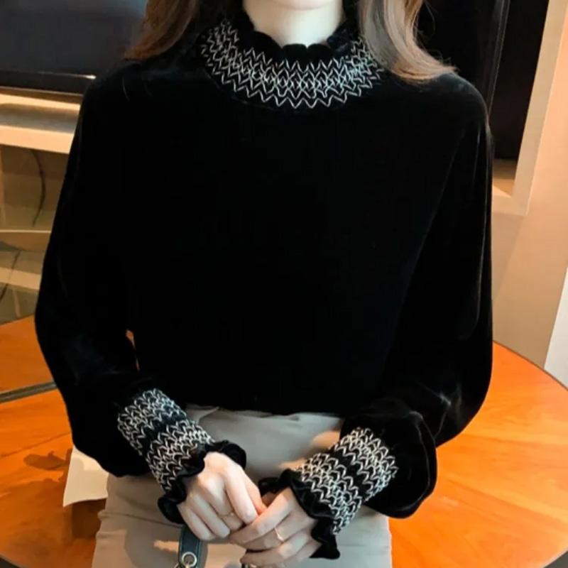 Sweatshirt for Women Cotton   Fleece Thickened Round Neck Casual Pullover Long Sleeve Top Sweatshirt