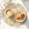 Round Heat Resistant Placemat 38cm Floral Laser Cut Design Durable Non-Slip Table Mat for Dining Kitchen Use