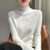Temperament Hot Diamond Semi-turtleneck Sweater Women's Autumn and Winter New Skinny Long Sleeve Bottom Knitted Sweater Top