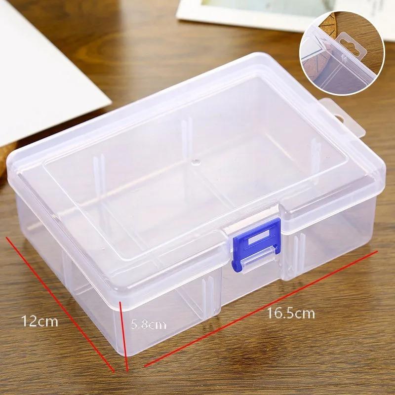 1pcs Transparent Plastic Storage Boxes For Jewelry Hardware Accessories Small Items DIY Crafts Cosmetics Jewelry Box Organizer