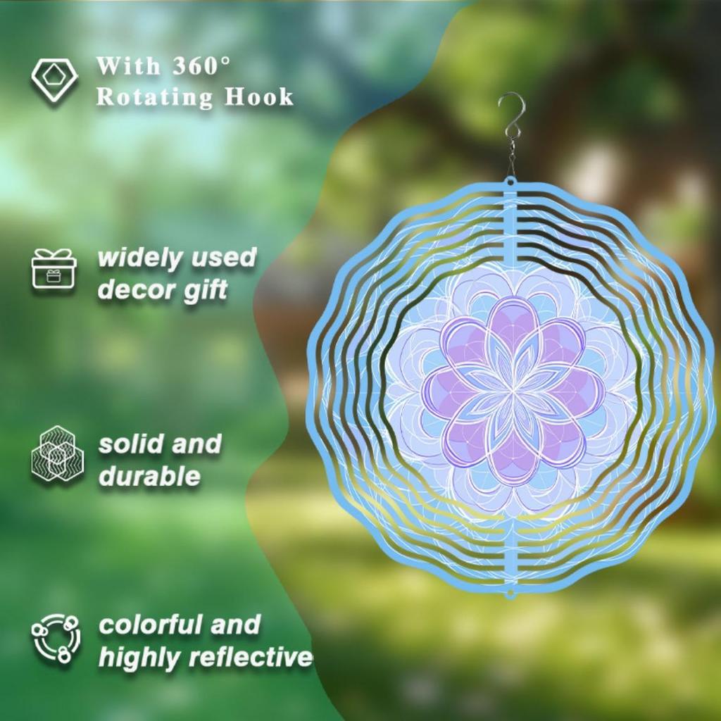 10palcový kovový větrník zahradní dekorace s otočným háčkem na dvůr verandu trávník Ideální na Vánoce Halloween Den díkůvzdání 4. července