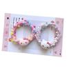 Cartoon KT Beaded Hair Tie: Colorful, High-Elastic Woven Band for Girls & Students