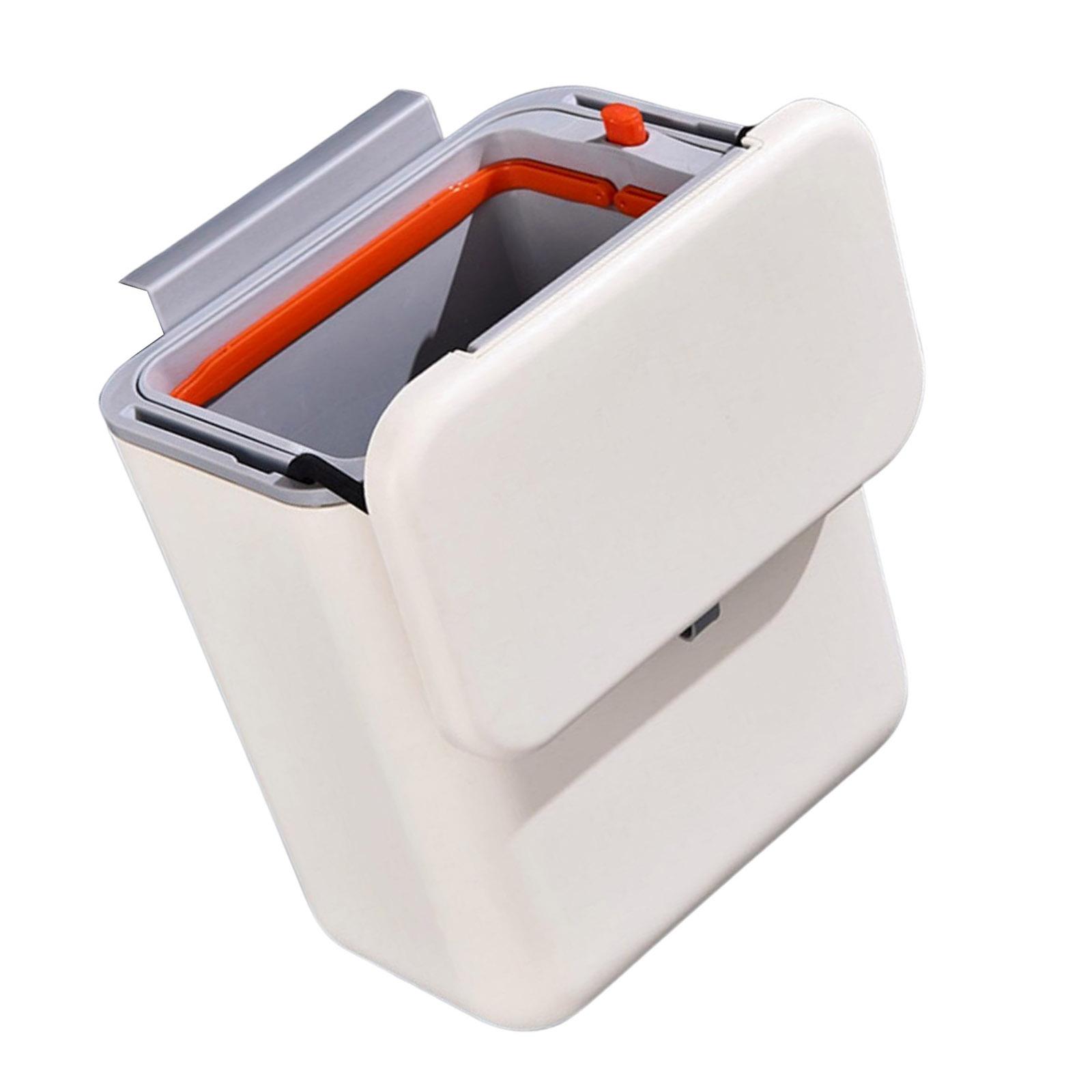 

Plastic Hanging Trash Can Kitchen Compost Bin for Cupboard Doors 9L Large Capacity with Easy Installation жёлтый/бежевый