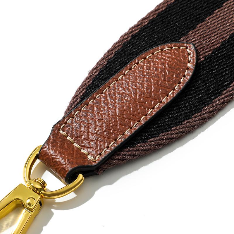 F-97 Color Block Stripe Wide Canvas Shoulder Strap for Bag Modification