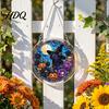 Colorful Light Catcher Acrylic Jigsaw Puzzle Suncatcher, Stained Glass Style Halloween Skeleton Ghost Suncatcher Sun for Gothic Window Wall