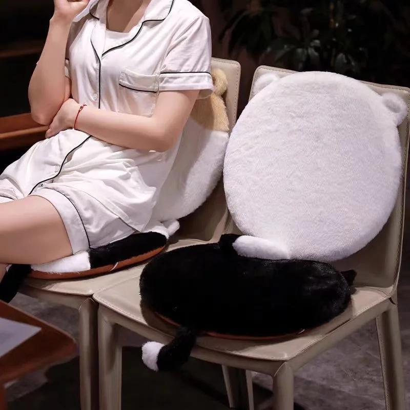 Cat Shaped Memory Foam Round Cushion-Removable Washable Slow Rebound Seat Pad Soft Chair Cushion for Office & Student Dormitory