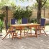 VidaXL 5pcs Garden Dining Set Solid Acacia Wood Textilene, Outdoor Dining Set, Room Furniture 3279310
