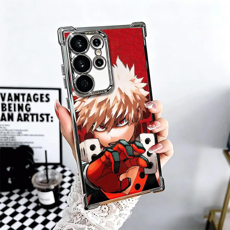 MHA My Hero Bakugou Katsuki Soft Phone Case For Samsung Galaxy S26 Ultra S25 Edge S24 FE S23 Plus S22 S21 + S20 Plating Anti-Fal Samsung S26