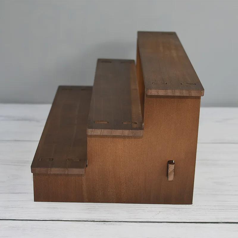 Retro Massivholz Haarnadel Leiterregal - Armband- & Puppenständer