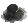 UV Protection Organza Straw Wide Small Face Sun Flower Actress Sun UV Wedding Formal [LYING] Hat, Hat, Women's, Elegant, Hat, Brim, Effect,