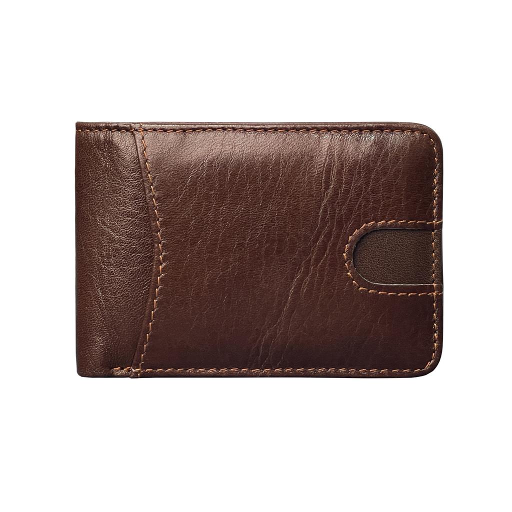 Geestock Leather Men's Wallet Retro Casual Short Oil Wax Leather Wallet Clip Card Bag Lightweight Card Holder Coin Purse Daily