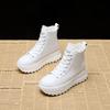 Fashion 7CM Genuine Leather Ankle Boots Casual Chunky Sneakers Winter Plush Boots Spring Autumn Platform Wedge Hidden Heel Women Shoes
