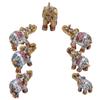 7Pcs Cute Resin Elephant Statue Decor Vivid Ornament Craft Gift for Home Table Decoration