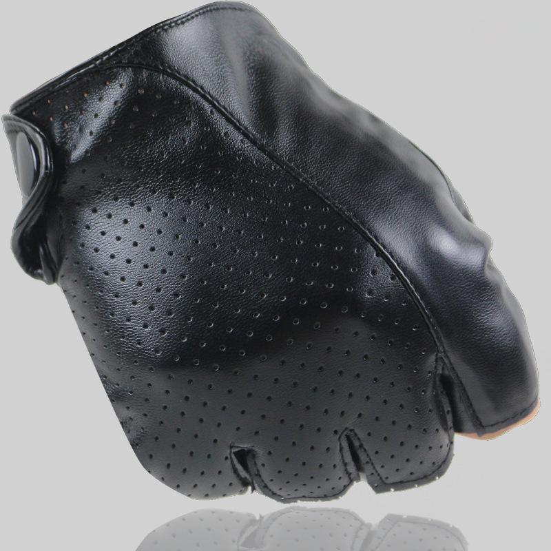 Half-finger Gloves Driving Men's Touch Screen Short Thin Autumn and Winter Hand Repair Velvet Warm Simulation Leather