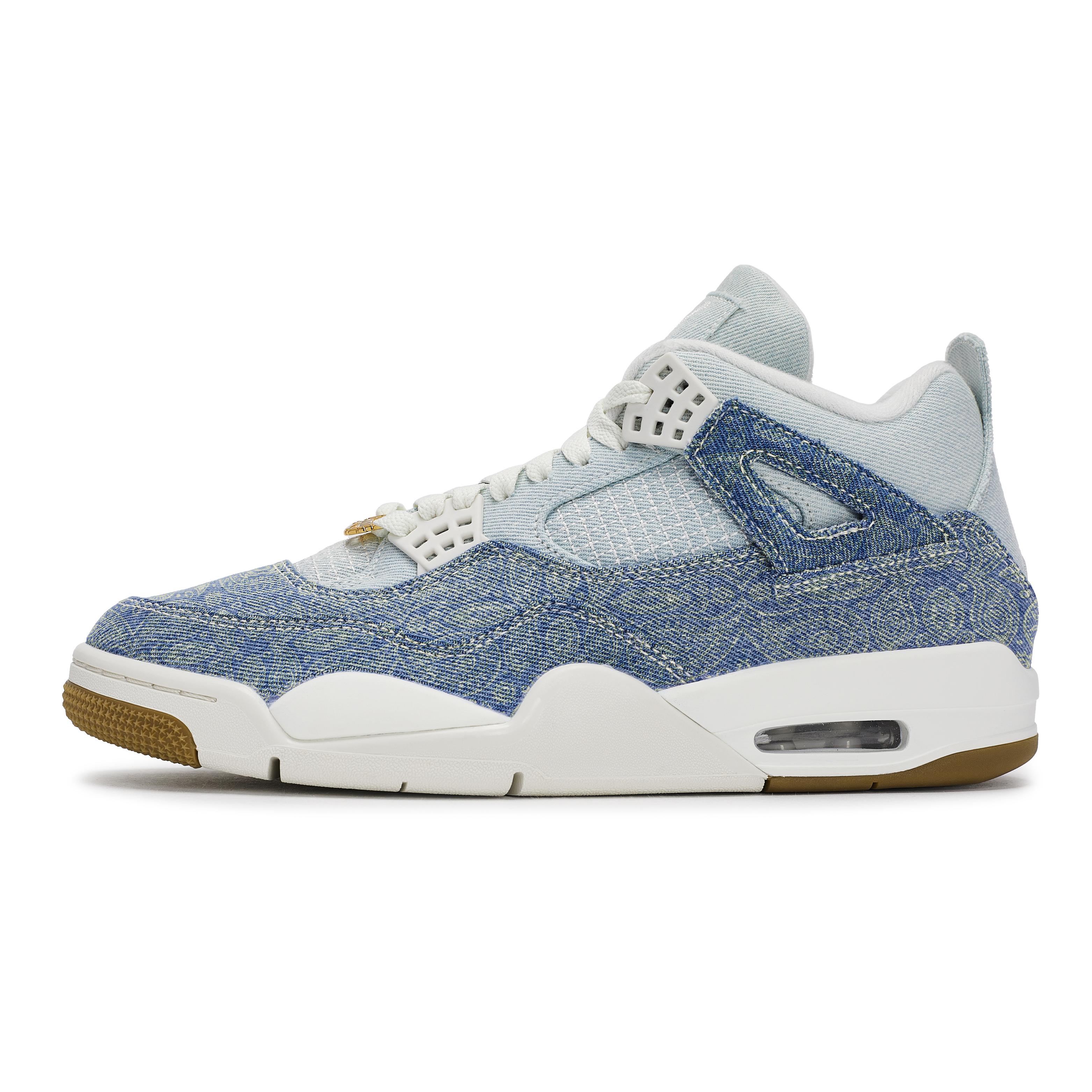 

Jordan Air Jordan 4 811 Manufacturing, Cashews Denim Mid top Vintage Basketball Shoes Unisex White Blue IB6716-100(Team80-) 36.5