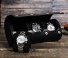 CONTACTS FAMILY Leather Anti-Fall Watch Box: Portable Three-Piece Mechanical Watch Storage Case