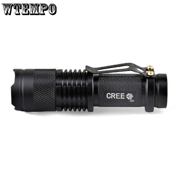 Lanterna puternică portabilă lampă de bicicletă scurtă mini Q5 LED lanternă torță focalizare reglabilă zoom lumină lampă