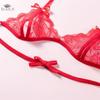 Sexy Lace Transparent Crotch-open Temptation Three-point Female Sexy Underwear Open Crotch Suit Sexy Lingerie Bra+Underwear