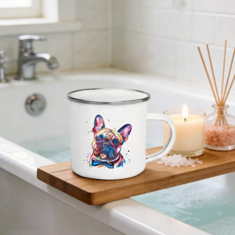 Unusual Anime Beer Funny Mug Cute Mugs Coffee Cups Watercolor Dog Enamel Mug Drinkware Original Coffee Cup Cup for Tea Travel