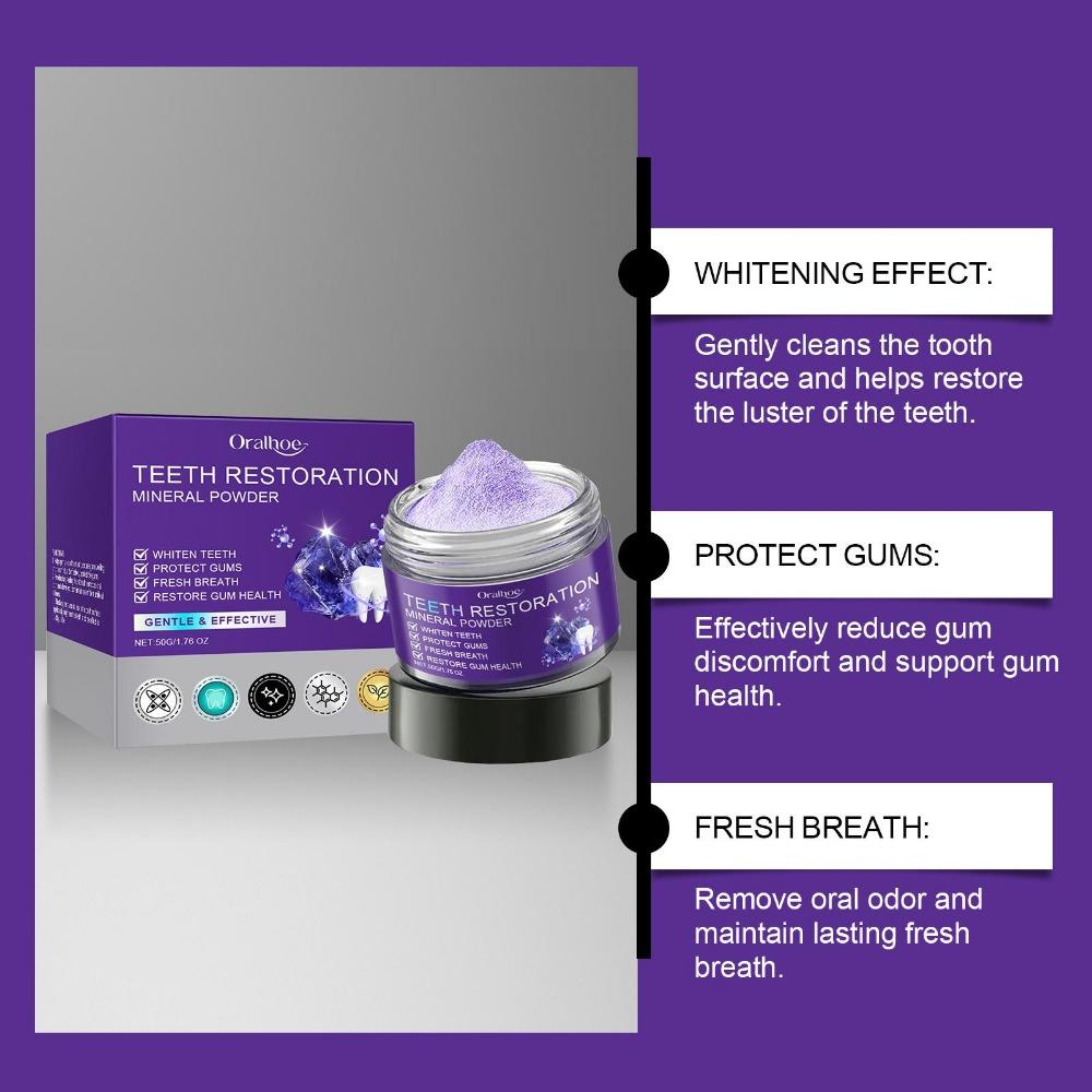Long-lasting Freshness and Whitening with Gentle Purple Teeth Powder