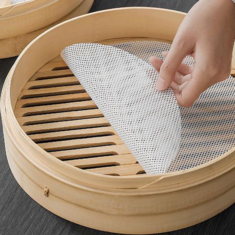 Food Grade Silicone Steamer Mat Heat-resistant Non-stick Steamer Cloth Mat Baking Parchment for Baking Pastry Kitchen Cookware