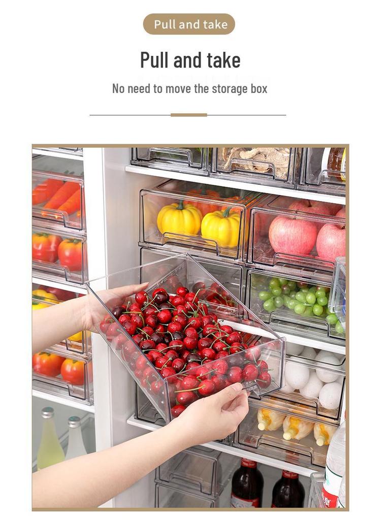 Clear Multilayer Refrigerator Organizer Box for Food, Fruit, Eggs, and Dumplings