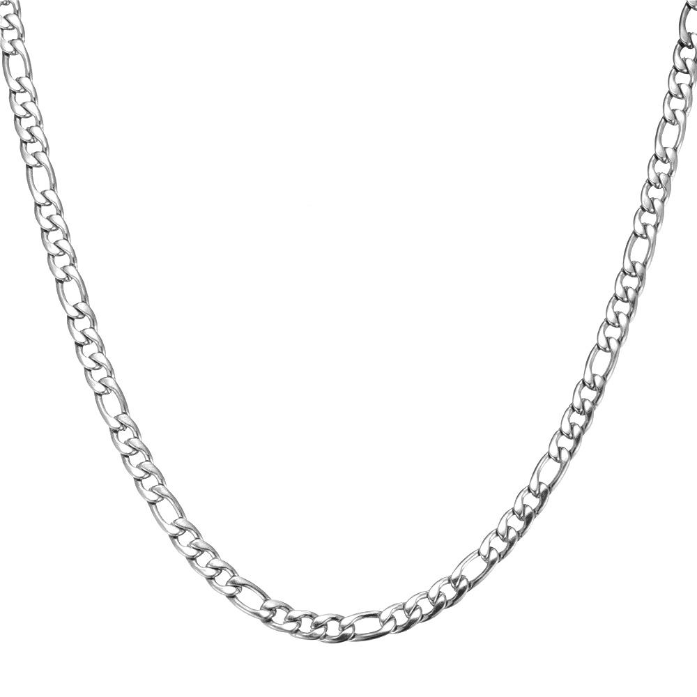 

Punk Fashion 6mm Figaro Link Chains Male Gold Silver Color Stainless Steel Chain Necklaces For Men Women Hip Hop Jewelry Gift 50cm