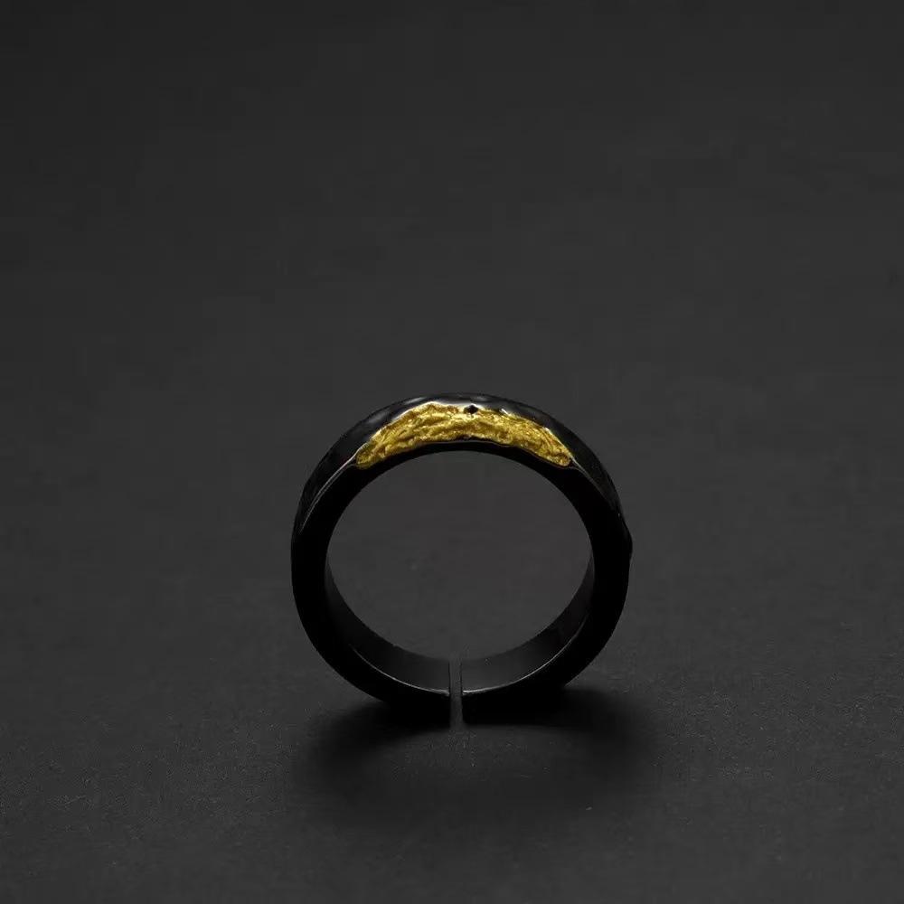 Ring Men's Tide Advanced Sense Index Finger Female Couple Ring Niche Design Titanium Steel Does Not Fade