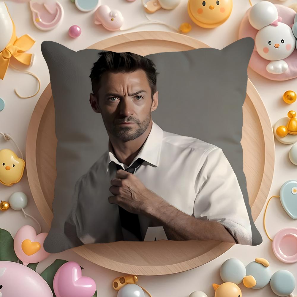 Custom H-Hugh Jackman Cushion Cover Home & Car Multi-Scene Pillow Cover - Reversible, Soft & Durable for Daily Use