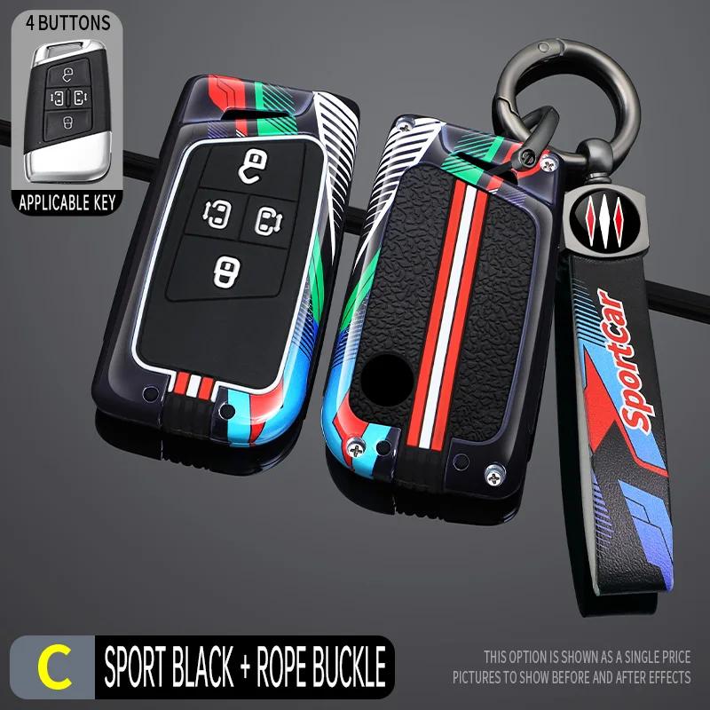 For Vw For Volkswagen Tiguan Mk2 Magotan Passat B8 Cc For Skoda Superb A7 Racing Style Metal Car Key Case Fob Cover Accessories