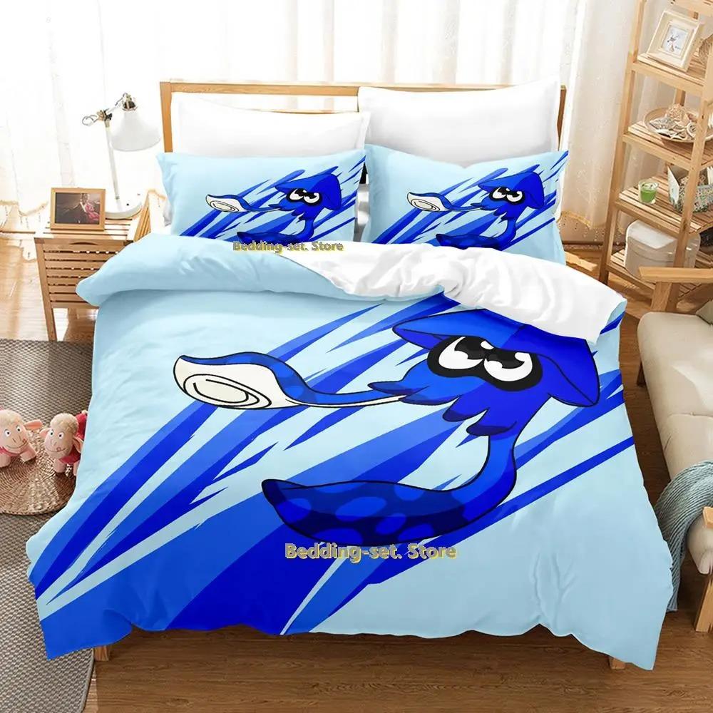 Cartoon Octopus Bedding Set Single Twin Full Queen King Size Bed Set Adult Kid Bedroom Duvetcover Sets Anime Parure De Lit Bed