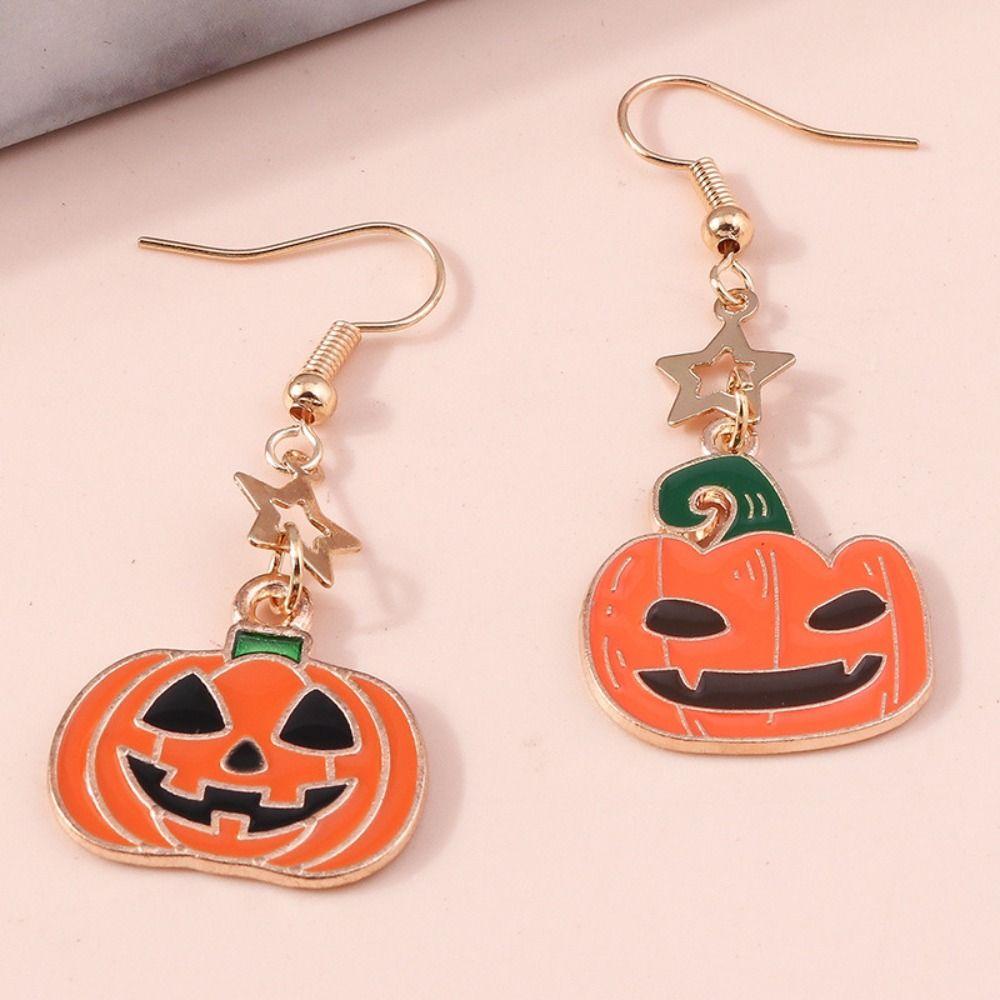 Ghost Pumpkin Ear Studs Zinc Zinc Alloy Ghost Dangle Earrings Exquisite Halloween Earrings  Party