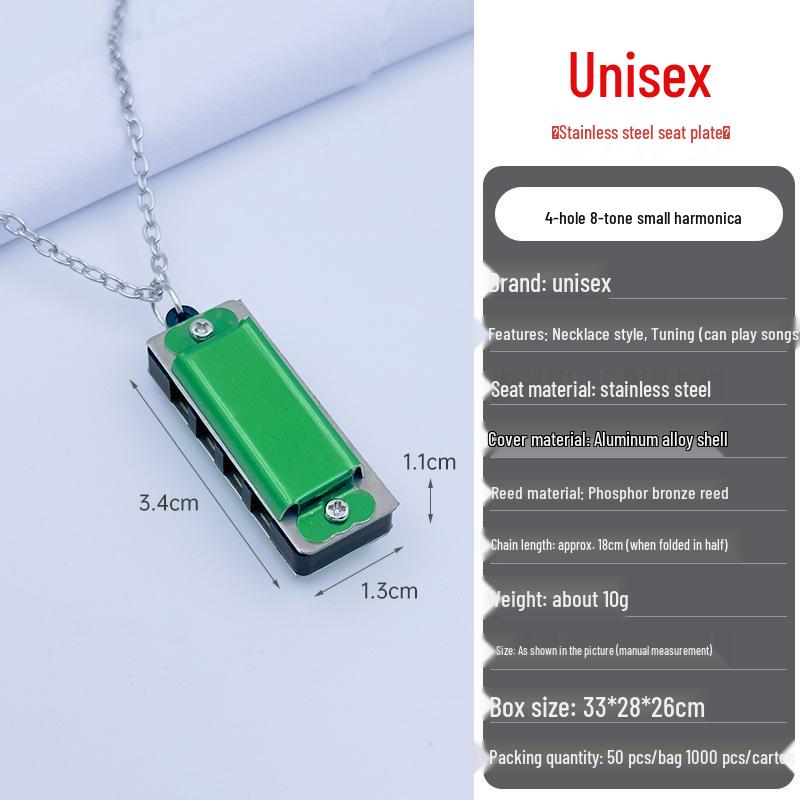Cross Swan Mini Harmonica Necklace: 4 Holes, 8 Tones for Children and Beginners