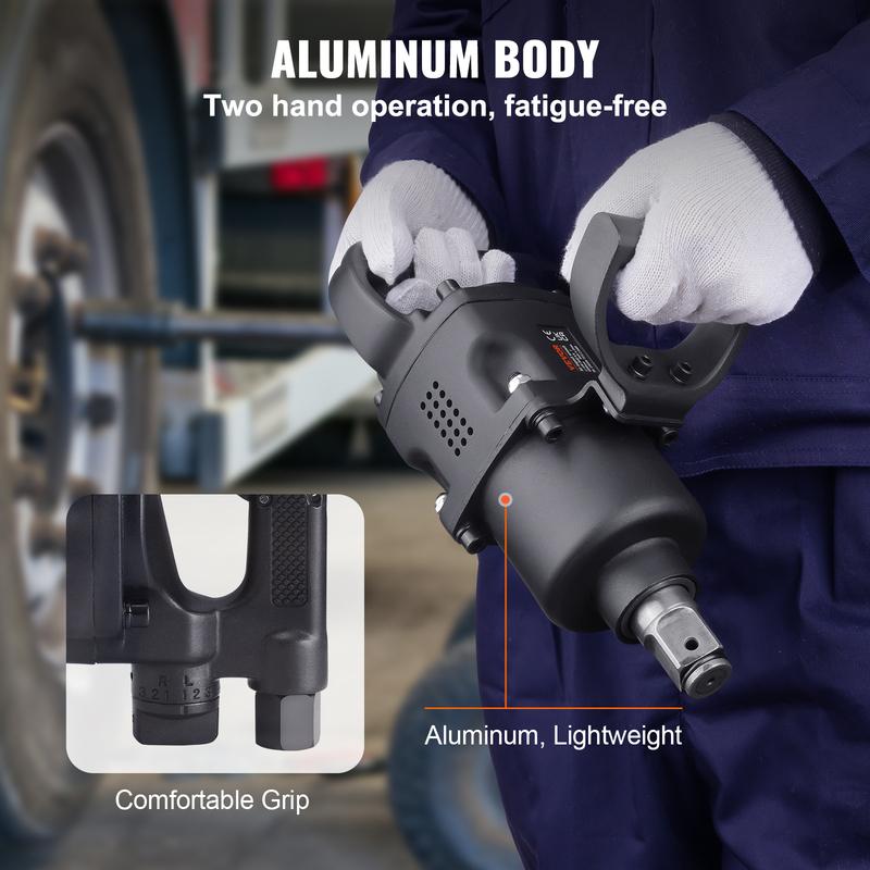 SucceBuy Air Impact Wrench Up to 2730ft-lbs Reverse Torque Output 1"Pneumatic Impact Gun for Heavy Duty Repairs and Maintenance