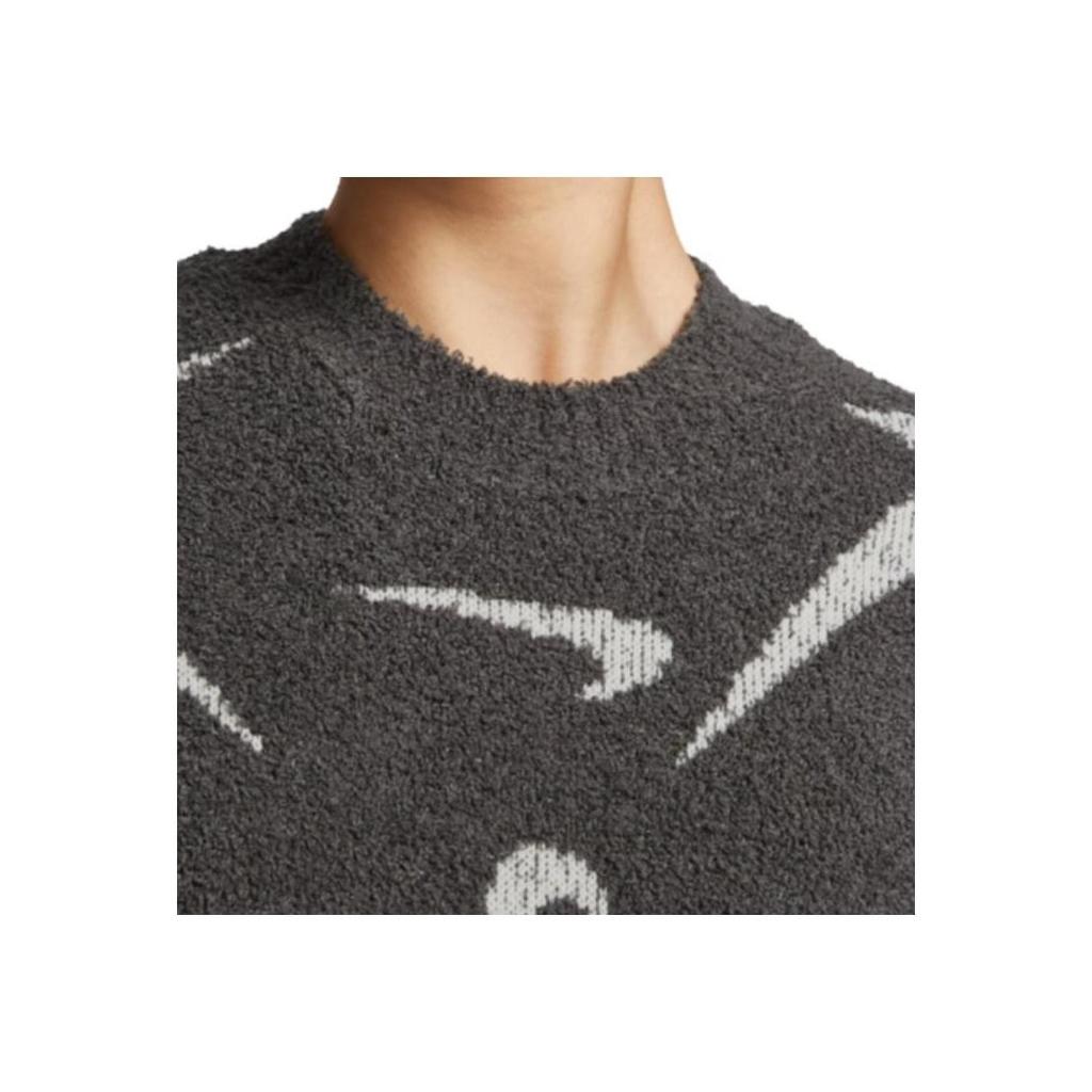Nike Sportbekleidung Phoenix Cozy Bouclé Bedrucktes Kurzarm-T-Shirt Mode Lässig Strick Rundhals Damen T-Shirts Grau FD4287-254