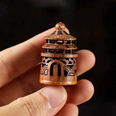 Handmade Wood Carved Rosewood Hollowed Out Lotus Fragrance Sachet Accessory Commemorative Bottle Holiday Gifts Can Be Unscrewed