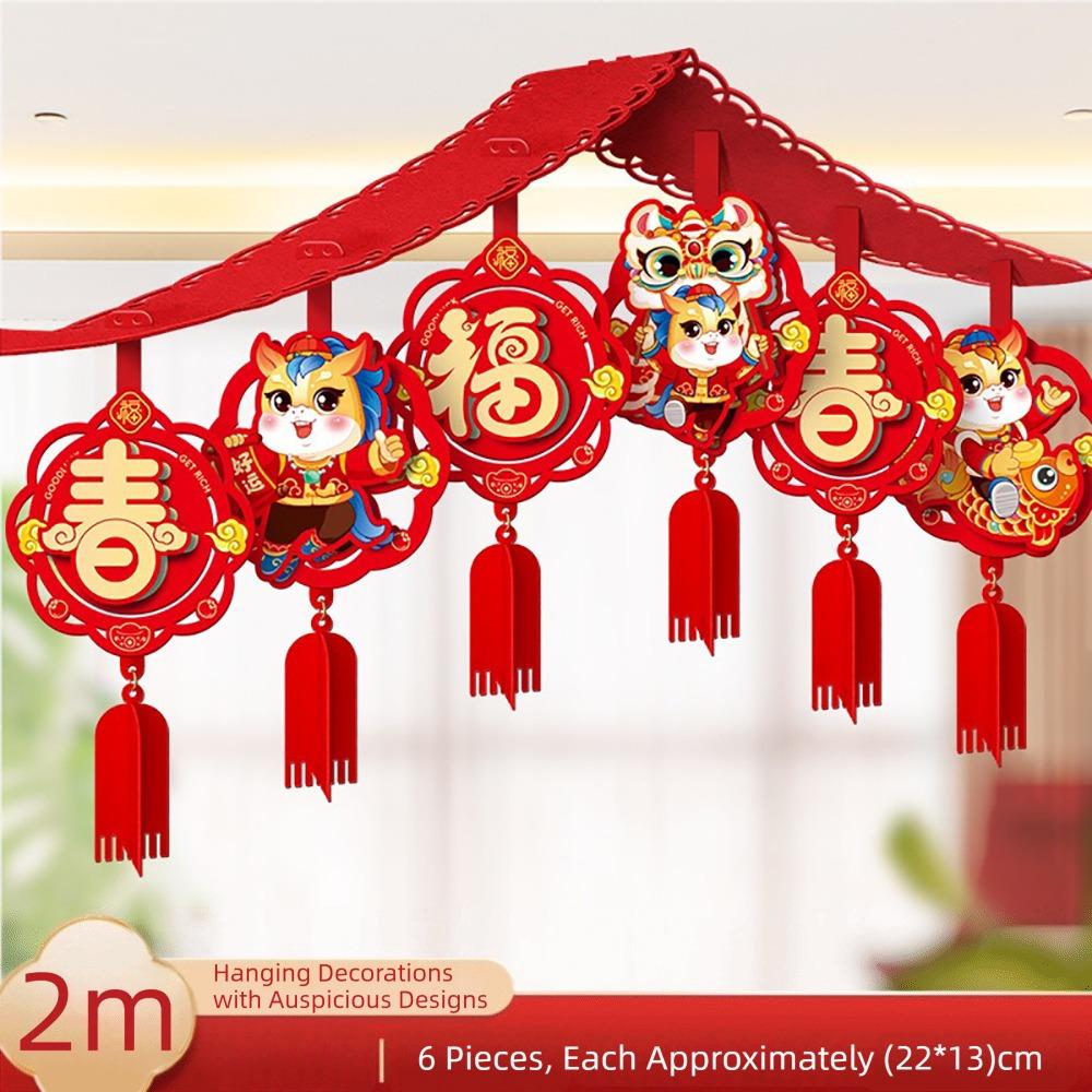 3D Design Blessing Character Pendant Traditional Style Door Front Pendant  New Year Celebration