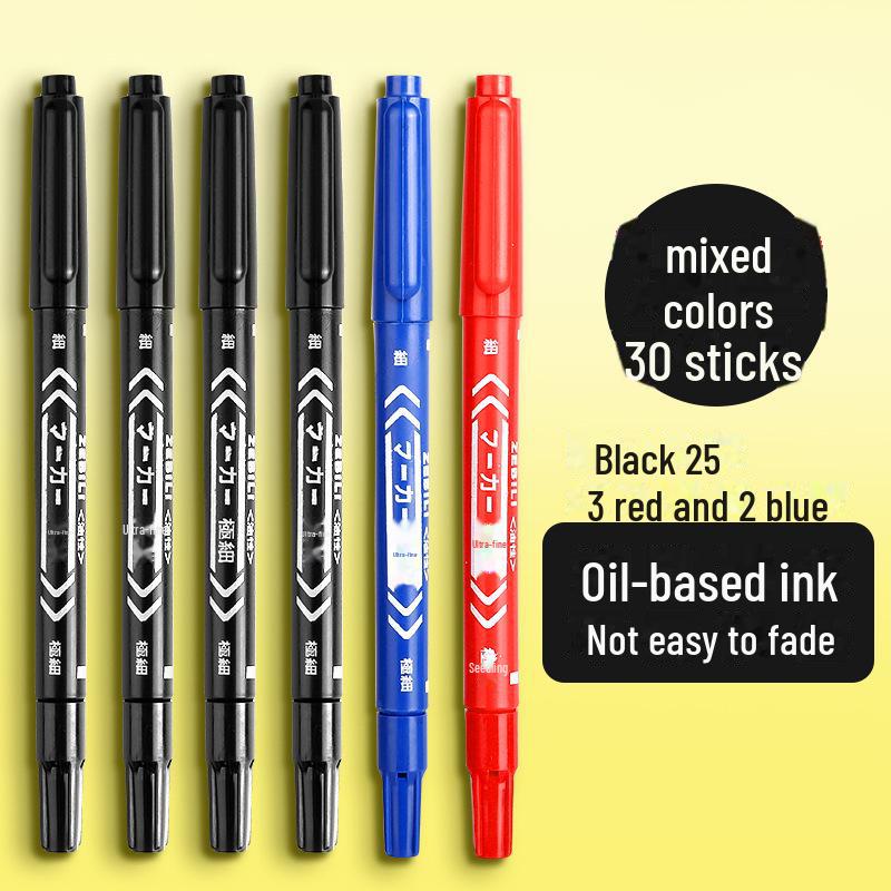 Waterproof Double-Headed Hook Pen for Students - Durable, Non-Fading, Art Marker for Primary and Kindergarten.