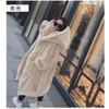 Autumn and winter imitation Rex rabbit hair thickened medium and long hooded fur coat fur coat women's fashion