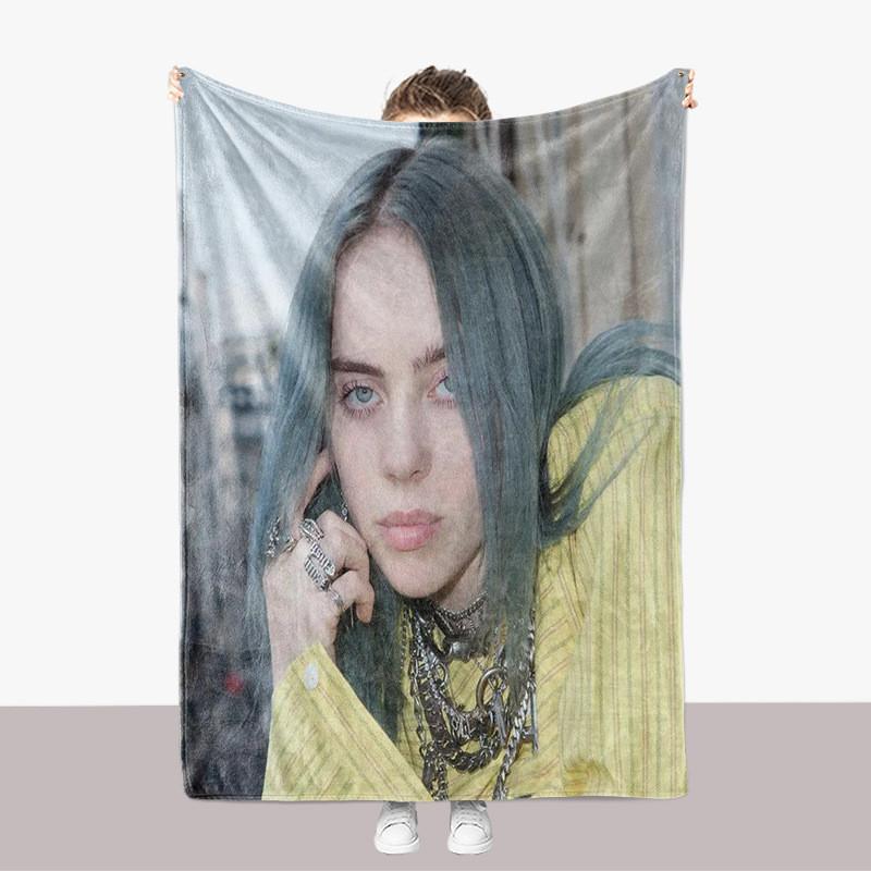 Thick Billie Eilish Blanket Double Sided Fuzzy Blanket Bedroom Supplies Lounge