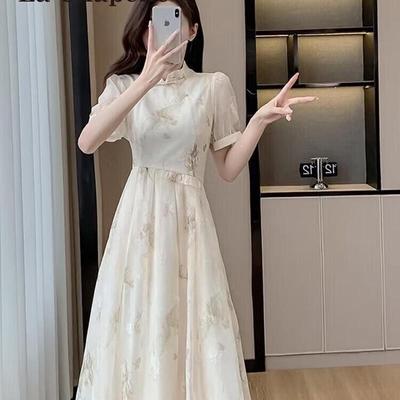 La Chapelle New Chinese Style A-Line Cheongsam Dress